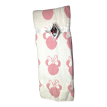 Disney Minnie Mouse Blanket Throw White &amp; Pink Logo Super Soft 50&quot; x 60&quot;... - $49.49