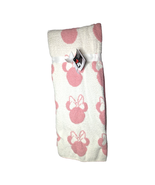 Disney Minnie Mouse Blanket Throw White &amp; Pink Logo Super Soft 50&quot; x 60&quot;... - £38.75 GBP