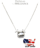 Believe in Brilliance Fine Silver Plated Genuine Crystal 18&quot; + 2&quot; Neckla... - £6.19 GBP