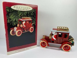 1993 Hallmark Keepsake Ornament Here Comes Santa Shopping Anniversary Edition - £15.81 GBP