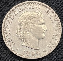 1906 B Switzerland 20 Rappen Libertas Roman Goddess Coin Bern Mint Bette... - £13.37 GBP