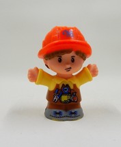 Fisher Price Little People Construction Worker Orange Hard Hat Boy Man 2016 - $5.99