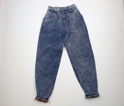 Vtg 90s Streetwear Womens 9 / 10 Distressed Flip Cuff Pleated Acid Wash ... - £39.43 GBP