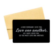 Motivational Christian Black Aluminum Card, A new command I give you: Lo... - £13.14 GBP