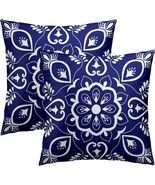 Mexican Talavera Throw Pillow Covers Blue Moroccan Square Pillowcases Cu... - €20,59 EUR