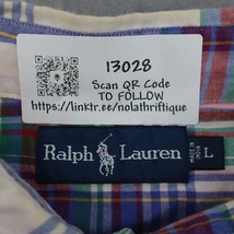 Ralph Lauren Shirt Mens L Multicolor Chest Button Down Collar Plaid Short Sleeve - £20.38 GBP