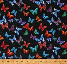 Cotton Butterflies Multi-Color Butterfly Insects Bugs Fabric Print Bty D486.67 - £26.73 GBP
