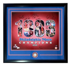 1983 Philadelphia 76ers Signed Framed 16x20 Photo Julius Erving &amp; More BAS LOA - £390.98 GBP