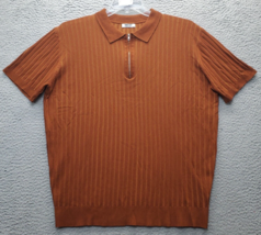 Coofandy Polo Shirt Mens XL Brown Knitwear Golf Performance Collar Quart... - £15.72 GBP