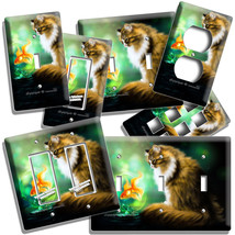 Norwegian Forest Cat Goldfish Fantasy Light Switch Outlet Wall Plates Room Decor - £13.08 GBP+