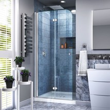 Dreamline Aqua Fold 29 1/2 In. W X 72 In. H Frameless Bi-Fold Shower Door In, 01 - £519.57 GBP