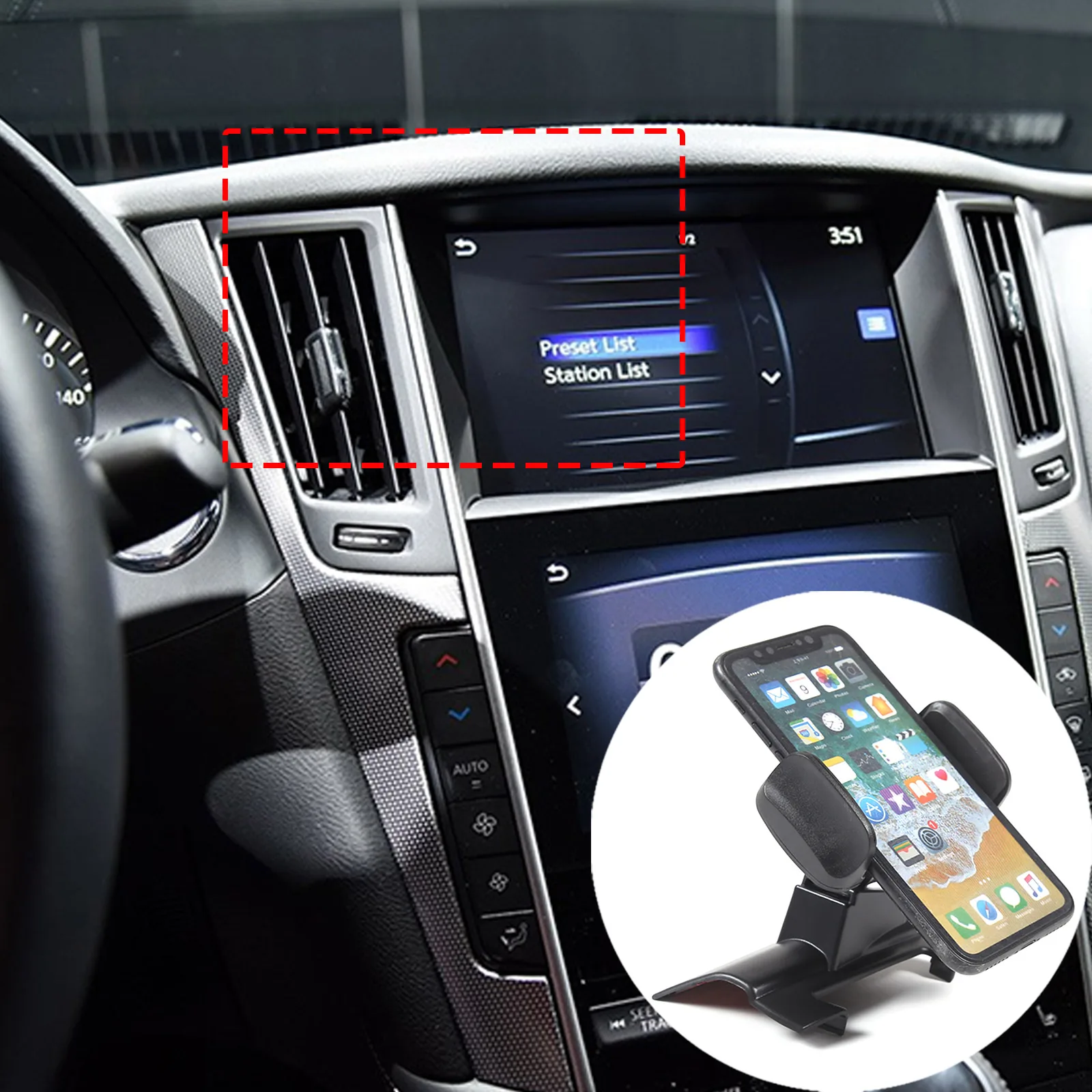 Car Phone Mount Holder for Infiniti Q50 Q50L 2018 2019 2020 2021 2022 GPS - £20.65 GBP+