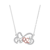 10k White Gold Womens Round Diamond Heart Happy Pendant Necklace 1/8 - £188.79 GBP