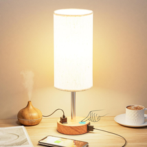 Bedside Table Lamp for Bedroom - 3 Way Dimmable Touch Lamp USB C Charging Ports  - £20.77 GBP