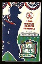 Boston Red Sox 1999 Pocket Schedule Last All Star Game of the Century - £0.98 GBP