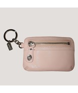 Coach Pink Leather  Pouch Zip Coin Purse Keychain Little Turn Lock Texur... - $37.40