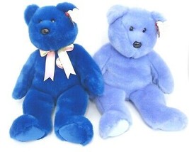 Ty Beanie Buddies 14&quot; Lot 2 Blue Clubby w Official Blue Button and Clubby II - £11.86 GBP