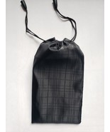 Black Grid Microfiber Eyeglass Case Pouch With Drawstring Closure - New - £4.34 GBP