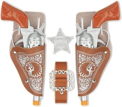 Cowboy Toys Set, 6Pieces Brown Adjustable Cowboy Gun Belt And Holster Fo... - £27.77 GBP