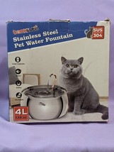 Pet Water Fountain Automatic Stainless Steel Water Bowl 4 liter / 1 gall... - £17.31 GBP