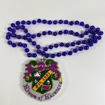 Mardi Gras Bead Necklace Krewe Of Karencro (Carencro Louisiana) Emblem 20&quot; - £15.03 GBP