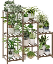 Bamworld Plant Stand Indoor Plant Shelf Outdoor Wood Plant Rack For Mult... - $647.15 MXN