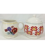 The Pioneer Woman Creamer and Sugar Bowl Set Flea Market Stoneware Floral - $17.72