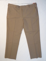 Izod Easy Care Slim Fit Khaki Micro Fiber Flat Front Dress Pants Men&#39;s NWT - $84.99