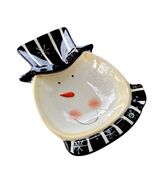 Dan DiPaolo Ceramic Snowman Spoon Rest Dish Top Hat Certified International - $17.59 CAD