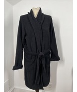 Victoria’s Secret S Black Cozy Plush Fleece Short Belted Robe New Women - £20.91 GBP