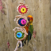Natural Vine Twist Rope Parrot Toy - Climbing and Biting Fun for Pet Birds - £8.75 GBP