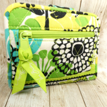 Vera Bradley Lime&#39;s Up Green Yellow Black Floral Magnetic Snap Wallet EUC - £11.88 GBP