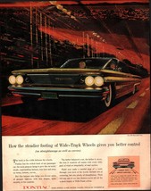 1960 Pontiac Bonneville Vista 4-dr large magazine color car ad - &quot;steadi... - $24.11