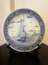 Boch Belgium for Royal Sphinx Holland, Blue & White Royal Delft Hand Painted Pla - $90.00