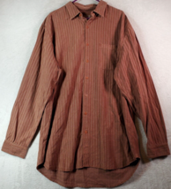 Territory Ahead Shirt Mens Size XLT Brown Striped Long Sleeve Collar But... - $28.10