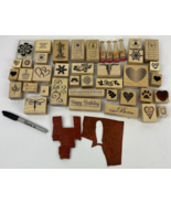 Rubber Stamp Lot 30 SANTA Flowers Christmas DOG Words Scrapbook Paper Ne... - $45.22 CAD