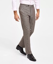 Bar III Men&#39;s Slim-Fit Check Suit Separate Pants Burgundy/Black Check-33x30 - £31.31 GBP