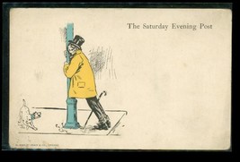 Vintage Postcard UDB Cartoon The Saturday Evening Post Drunk Man Passed Out - £11.84 GBP