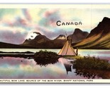 Bow Lake Panorama Alberta Canada UNP Linen Postcard V22 - £2.30 GBP