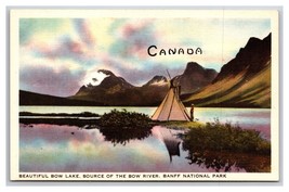 Bow Lake Panorama Alberta Canada UNP Linen Postcard V22 - £2.29 GBP