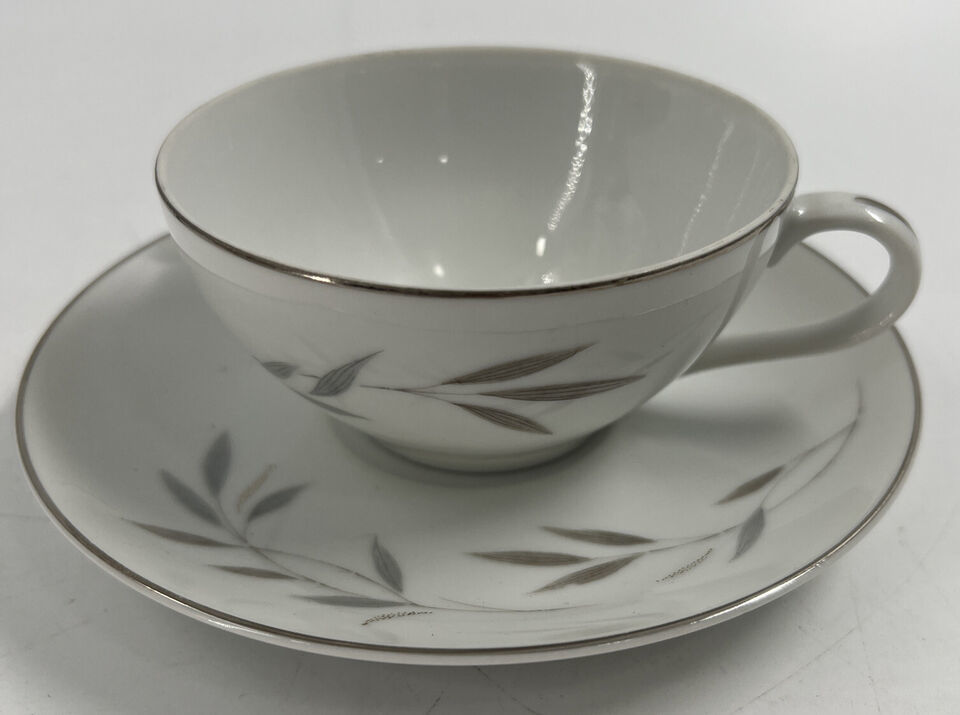Kimberly FLEETWOOD Flat Cup and Saucer Fine China Made in Japan Silver Rim - $3.95