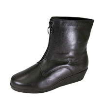 PEERAGE Rena Wide Width Leather Bootie with Zipper &amp; Faux Fleece Lining - £35.93 GBP