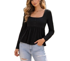 Electric Behavior Juniors Long Sleeve Peplum Top M - $15.84