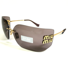 Miu Miu Sunglasses SMU54Y 5AK-06I Polished Gold Letters Purple Wrap Lenses - $346.49