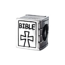 Bible Cross Charm Bead 925 Sterling Silver for Europeans Bracelets Compatible - £14.24 GBP