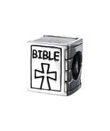 Bible Cross Charm Bead 925 Sterling Silver for Europeans Bracelets Compa... - $24.39 CAD