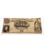 1861 $10 Confederate States Note Fine Condition T-30 - $135.08 CAD