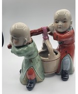 Chinese Porcelain Figurine 2 Boys Carrying  A  Water Bucket - £114.12 GBP