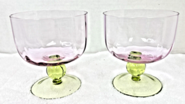 2PC Floradora Studio Nova Pedestal Fruit Dessert Bowl Watermelon Pink Gr... - €22,46 EUR