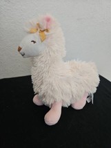 Carters Just One You White Llama Lovey Plush Stuffed Animal Gold Bow Pink Legs - $16.81